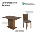Ver imagem 4 de Conjunto Sala de Jantar Mesa Tampo de Vidro 4 Cadeiras Rustic/Silver Camélia Madesa