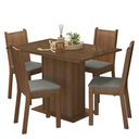 Ver imagem 2 de Conjunto Sala de Jantar Mesa Tampo de Vidro 4 Cadeiras Rustic/Silver Camélia Madesa