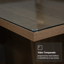 Ver imagem 7 de Conjunto Sala de Jantar Mesa Tampo de Vidro 4 Cadeiras Rustic/Silver Camélia Madesa