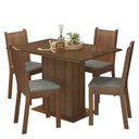 Ver imagem 2 de Conjunto Sala de Jantar Mesa Tampo de Vidro 4 Cadeiras Rustic/silver Camélia Madesa