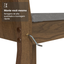 Ver mais imagens de Conjunto Sala de Jantar Mesa Tampo de Vidro 4 Cadeiras Rustic/Silver Camélia Madesa