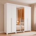 Ver imagem 1 de Guarda Roupa Casal Master 2.40 6 Portas, com Espelho Externo, 100% MDF | Bianchi