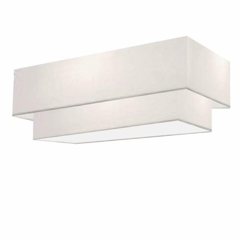 Plafon Duplo Retangular Vivare Md-3044 Cúpula em Tecido Bivolt Branco-branco 127/220v