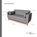 Ver imagem 4 de Sofá Gianni | Base de Madeira & Tecido Acquablock Impermeável | 2 Lugares | Medida 170cm | Cinza 336