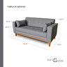 Sofá Gianni | Base de Madeira & Tecido Acquablock Impermeável | 2 Lugares | Medida 170cm | Cinza 336 - 6