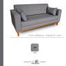 Sofá Gianni | Base de Madeira & Tecido Acquablock Impermeável | 2 Lugares | Medida 170cm | Cinza 336 - 5