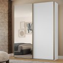Ver imagem 1 de Guarda Roupa Solteiro Mdf 2 Portas 1 com Espelho 178,5 Cm Raffinato Belmax:branco
