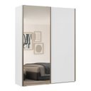 Ver imagem 4 de Guarda Roupa Solteiro Mdf 2 Portas 1 com Espelho 178,5 Cm Raffinato Belmax:branco