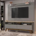 Ver imagem 1 de Conjunto Sala Rack Painel Elegant para TV até 65 Polegadas Cinamomo/Titanium
