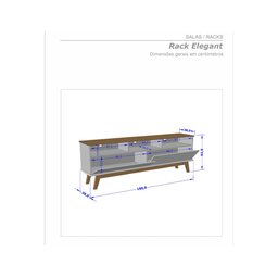 Conjunto Sala Rack Painel Elegant para TV até 65 Polegadas Cinamomo/Titanium - 4
