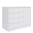Ver imagem 2 de Cômoda de Bebê com 4 Gavetas 1 Porta Mel Espresso Móveis Branco