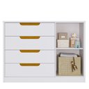 Ver imagem 5 de Cômoda de Bebê com 4 Gavetas 1 Porta Mel Espresso Móveis Branco
