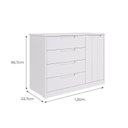 Ver imagem 3 de Cômoda de Bebê com 4 Gavetas 1 Porta Mel Espresso Móveis Branco