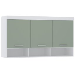 Guarda Roupa Modulado de Casal Alpes Branco Verde 6 Peças - Luciane Alpes Casal - 6