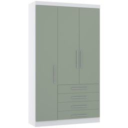 Guarda Roupa Modulado de Casal Alpes Branco Verde 6 Peças - Luciane Alpes Casal - 2