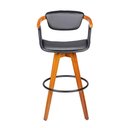 Ver imagem 2 de Banqueta Belmonte Courino Preto com Base Madeira 100 Cm - 74505