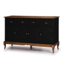 Ver imagem 1 de Balcão Buffet 4 Portas 3 Gavetas 60805 Hannover Linz Móveis - Preto/imbuia Glazer