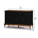 Ver imagem 4 de Balcão Buffet 4 Portas 3 Gavetas 60805 Hannover Linz Móveis - Preto/imbuia Glazer