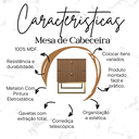 Ver imagem 2 de Mesa de Cabeceira Industrial Mdf com Pés Metalon Dourado Plancasa:louro Freijó