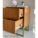 Ver imagem 5 de Mesa de Cabeceira Industrial Mdf com Pés Metalon Dourado Plancasa:louro Freijó