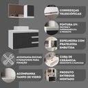 Ver imagem 4 de Conjunto Gabinete Banheiro Prisma 80cm Gabinete + Cuba + Espelheira com Vidro Branco Preto