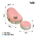 Ver imagem 5 de Poltrona Inflável Super Lounge Grafite com Puff Aveludado Vg Plus Rosa
