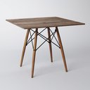 Ver imagem 1 de Mesa Eiffel Tampo Quadrado De Madeira 90Cm Amêndoa Marrom