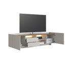 Ver imagem 3 de Rack para TV até 65 Polegadas 200cm com Nichos 2 Gavetas e Iluminação em LED Monaco Mel/Arenas