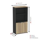 Ver imagem 4 de Armário Misto para Escritório com Nicho e Portas com Chave 159,6cm P25 Pandin Branco/Preto/Noce Marr