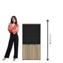 Ver imagem 5 de Armário Misto para Escritório com Nicho e Portas com Chave 159,6cm P25 Pandin Branco/Preto/Noce Marr