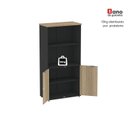 Ver imagem 7 de Armário Misto para Escritório com Nicho e Portas com Chave 159,6cm P25 Pandin Branco/Preto/Noce Marr