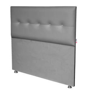Cabeceira Cama Box Casal Durasi 05 Corino Cinza 140 X 60 Rbl