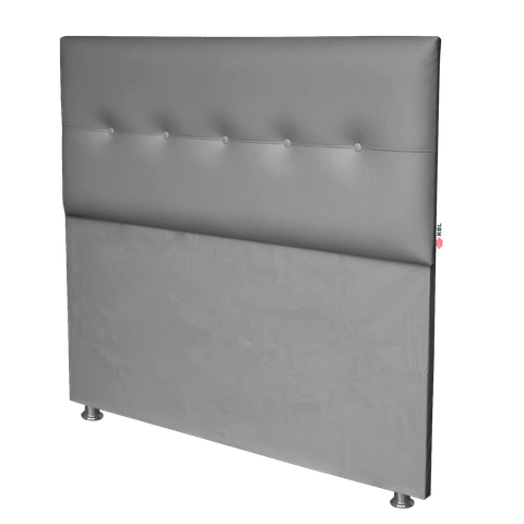 Cabeceira Cama Box Casal Durasi 05 Corino Cinza 140 X 60 Rbl