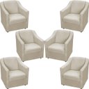 Ver imagem 1 de Kit 6 Poltronas Decorativas Para Sala De Espera Recepção Escritório Consultório Suede