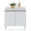 Ver imagem 7 de Balcão Gabinete 80cm 2 Portas Hawai Branco - Lumil Móveis