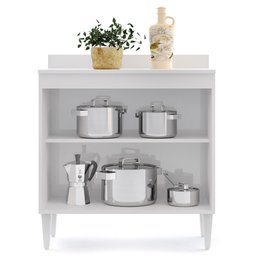 Balcão Gabinete 80cm 2 Portas Hawai Branco - Lumil Móveis - 3