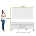 Ver imagem 4 de Rack Com Painel Tv 65" Retrô Flórida Multimóveis V3133 Branco/Natural Branco/Natural