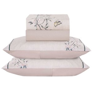Jogo de Lençol Queen 300 Fios Floral 4 Peças Buquê Malva