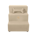 Ver imagem 3 de Escada Pet Escadinha Cachorro Gato Rampa Pet Ossinho Suede bege