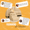 Ver imagem 7 de Escada Pet Escadinha Cachorro Gato Rampa Pet Ossinho Suede bege