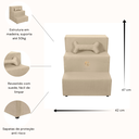 Ver imagem 6 de Escada Pet Escadinha Cachorro Gato Rampa Pet Ossinho Suede bege