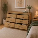 Ver imagem 5 de Cômoda Braga 6 Gavetas para Quarto Menu Móveis Carvalho
