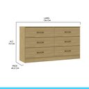Ver imagem 3 de Cômoda Braga 6 Gavetas para Quarto Menu Móveis Carvalho