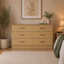 Ver imagem 1 de Cômoda Braga 6 Gavetas para Quarto Menu Móveis Carvalho