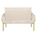 Ver imagem 2 de Poltrona Sofá Luxo Base Metal Dourado Recepção Escritório Cor:bege