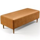 Ver imagem 1 de Puff Decorativo Sala de Estar Bali W01 Pés Palito 120x50cm Couríssimo Whisky - Lyam Decor