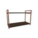 Ver imagem 1 de Nicho Industrial 2 Prateleiras Maldivas Ferro Cobre Tampo Amêndoa 80cm