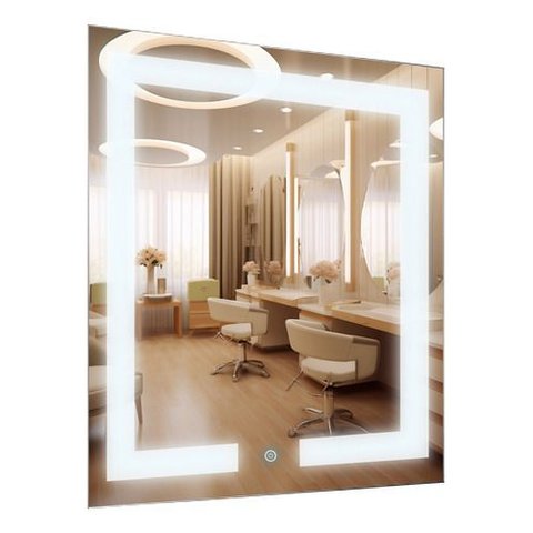 Espelho Quadrado Iluminado 60x60cm Iluminado 2 Leds Luxo