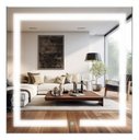 Ver imagem 2 de Espelho Quadrado Iluminado 60x60cm Iluminado 2 Leds Luxo