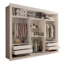 Ver imagem 7 de Guarda-roupa Casal Carol 3 Portas de Correr com Espelho 4 Gavetas Branco - Panorama Móveis